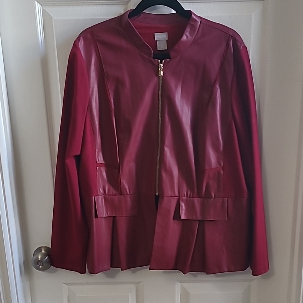 Women's Burgundy Jacket,24" sleeve, 27"  coat length